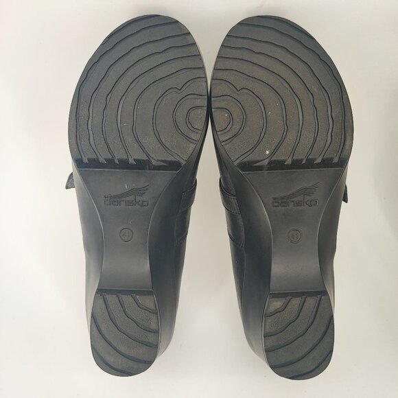Dansko Women's Jane Black Leather Wedge Clog Size 10.5 - Picture 9 of 9
